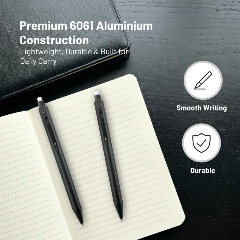 Everyman Black Grafton Mechanical Aluminum Pencil, Premium 0.5mm Lead Writing, Drawing & Sketching, ideal for Professionals, Students and Architects & EDC Pencil - Image 3